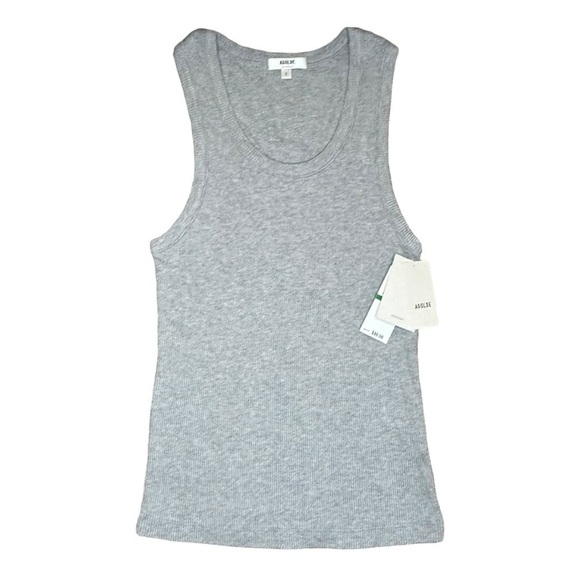 Agolde Tops - AGOLDE Women’s Gray Poppy Scoop Ribbed Stretch Tank Top Size Large